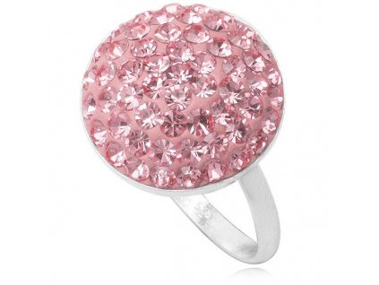 PR4435SWSS swarovski ruzovy prsten strieborny