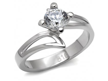 PR6046ZOC ocelovy prsten so zirkonom