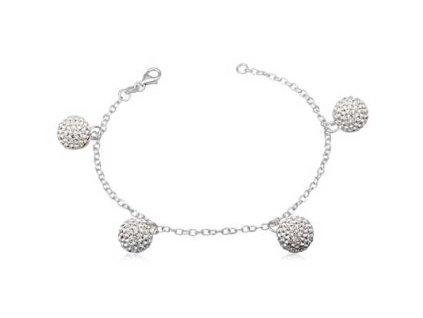 NR1154SWSS swarovski naramok strieborny gulky