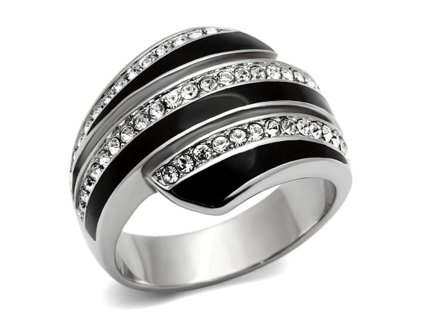 PR6237SWOC ocelovy prsten so swarovski kristalmi