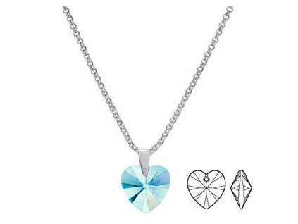 NH8060SWSS strieborny swarovski nahrdelnik modre srdce