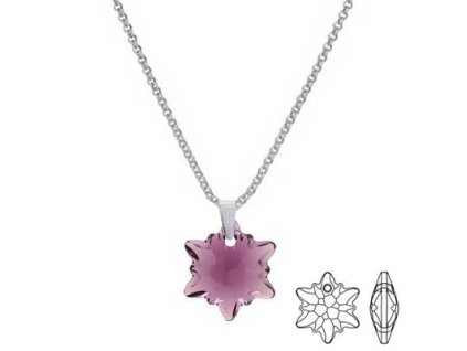 NH8071SWSS edelweiss strieborny nahrdelnik swarovski