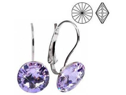 NA3672SWOC fialove swarovski ocelove nausnice