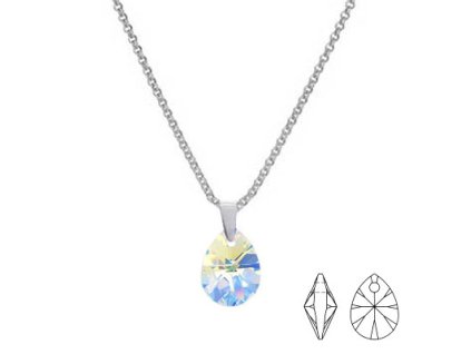 NH8091SWSS kvapka strieborny swarovski nahrdelnik cira ab