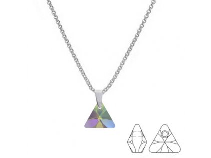 NH8108SWSS trojuholnik strieborny swarovski nahrdelnik
