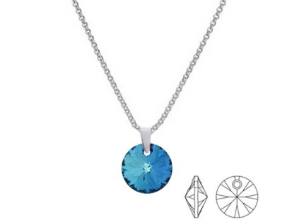 NH8109SWSS strieborny nahrdelnik swarovski bermida blue