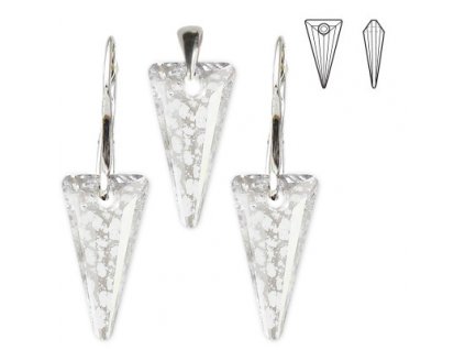 SE1287SWSS strieborny set trne swarovski