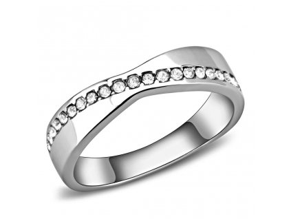 PR8142ZOC damsky ocelovy prsten so zirkonmi