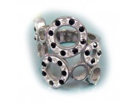 PR1249ZOC prsten z chirurgickej ocele so zirkonmi