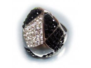 PR1250ZC prsten z chirurgickej ocele cierne zirkony