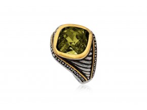 PR8195ZGOC zeleny damsky ocelovy prsten