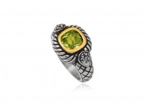 PR8201ZGOC damsky ocelovy prsten zeleny