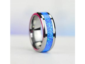 PR8205OC ocelovy prsten obrucka synteticky opal