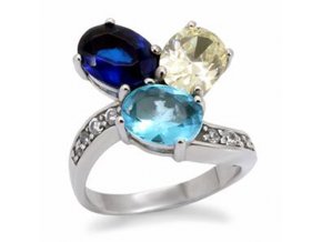 PR1326ZOC modry prsten z chirurgickej ocele zirkony
