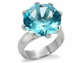 PR1327ZOC prsten z chirurgickej ocele modry zirkon