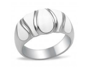 PR6055OC ocelovy prsten biely
