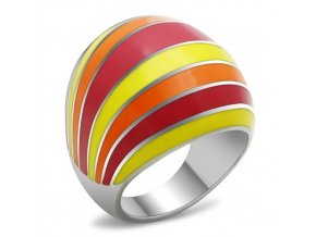 PR6124OC - Farebný oceľový prsteň