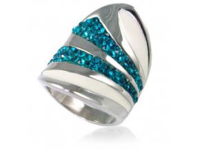 PR6195ZOC ocelovy prsten so zirkonmi