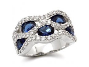 Prsten so zirkonmi modry