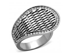 PR6347ZOC ocelovy prsten so zirkonmi