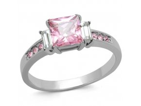 PR6488ZOC - Ružový sen - oceľový prsteň so zirkónmi