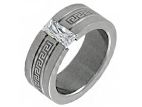 PR8016ZOC prsten z chirurgickej ocele so zirkonom