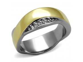 PR8022ZGOC ocelovy prsten pozlatena obrucka