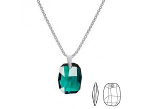 NH8125SWSS emerald swarovski strieborny nahrdelnik