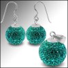 SE1027SWSS strieborny set swarovski tyrkysovy