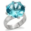PR1327ZOC prsten z chirurgickej ocele modry zirkon