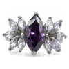 PR1332ZOC prstenz chirurgickej ocele fialove zirkony 2