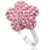 PR4420SWSS ruzovy swarovski kvet strieborny prsten