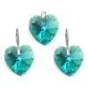 SE1058SWSS strieborny swarovski set srdiecka blue zircon