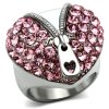 PR6167SWOC ocelovy prsten swarovski srdiecko
