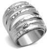 PR6246SWOC siroky ocelovy prsten so swarovski kristalmi