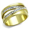PR6416ZGOC ocelovy prsten zlato zirkony