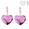 NA9122SWSS srdiecka swarovski fuchsia strieborne nausnice