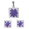 SE1274SWSS strieborny set swarovski fialovy