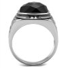 PR6498ZOC pansky ocelovy prsten cierny 1