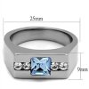 PR8110ZOC pansky ocelovy prsten s modrym kristalom 3