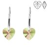 NA9664SWSS strieborne nausnice swarovski srdiecka luminous green