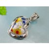 PV3084 privesok ocel srdce millefiori