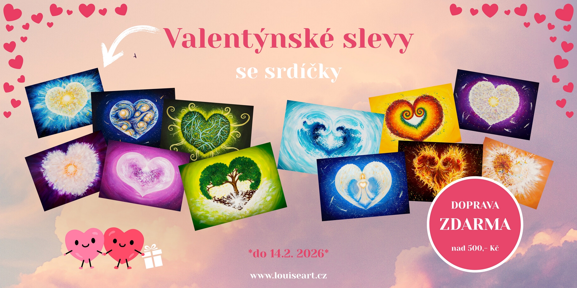 Valentýnské slevy na vybrané produkty se srdíčky a zamilované stromy