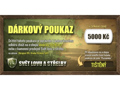 Poukaz 5000 tištěný