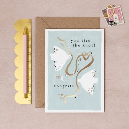 GLC14 01 doves tied the knot wedding card 8face7d0 63c0 4dbd 98ac 76ba2f0c0719