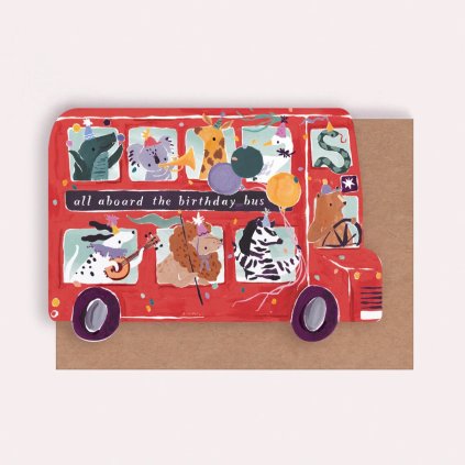 PYC14 bus kids birthday card