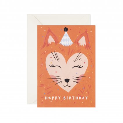 Greeting Card Happy Birthday Card Birthday Fox Day One Paper GCB026