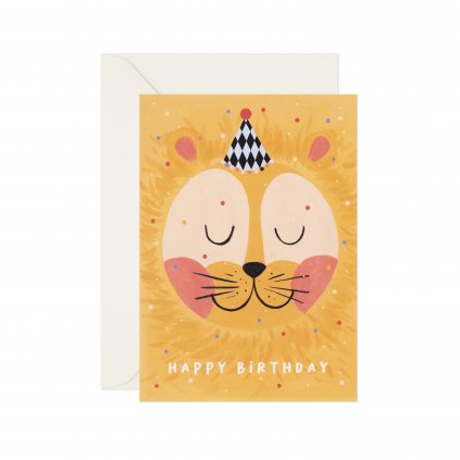 Greeting Card Happy Birthday Card Birthday Lion Day One Paper GCB029