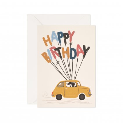 Greeting Card Happy Birthday Card Fast Balloons Day One Paper GCB012