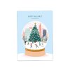 8438 0004 KB XM2412 kaart blanche wenskaart snow globe holidays single